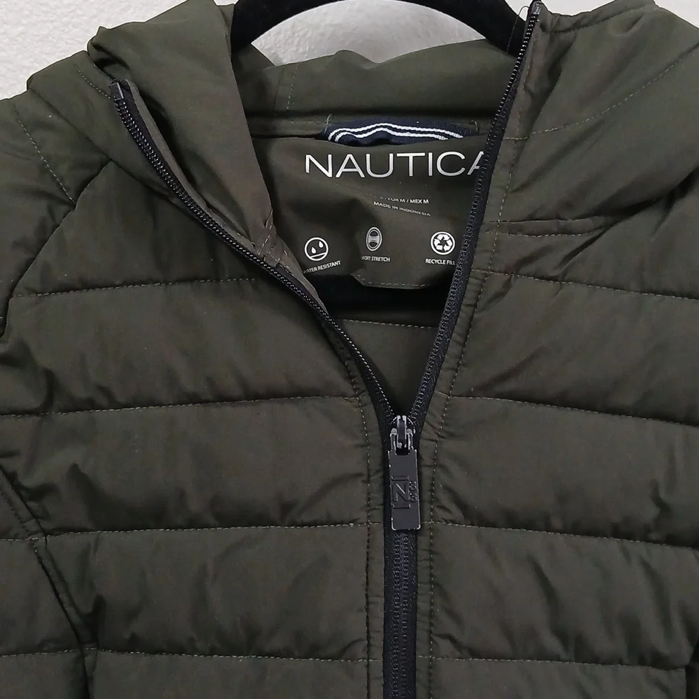 Nautica puffer coat with fur hood. Sz S. - Picture 2 of 5